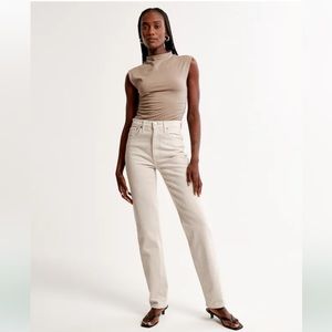 Abercrombie & Fitch ‘90s Straight Ultra High Rise White Jeans